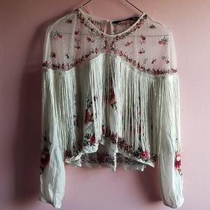 ZARA floral crop top